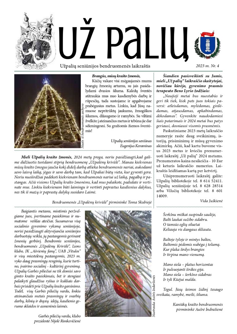 2023 m Nr 4 Uzpaliai laikrastis